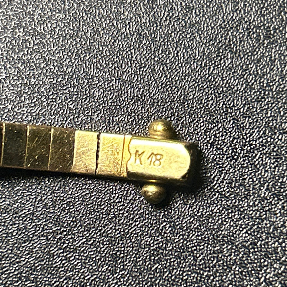 Women's vintage brick link Gold Bracelet, 18k gold Japanese - Picture 5 of 7